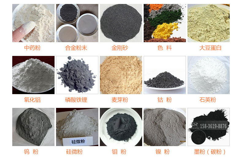 氣體保護(hù)超聲波振動(dòng)篩的行業(yè)應(yīng)用：中藥粉，合金粉末，金剛砂，色料，大豆蛋白，氧化鋁，磷酸鐵鋰，麥芽粉，鈷粉，石英粉，鎢粉，硅微粉，鉬粉，墨粉。